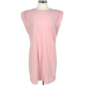 St. Roche Pink Echo Mini Dress Supima Cotton Padded Shoulders Size XL